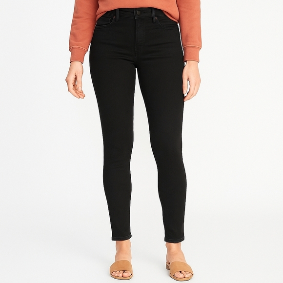Old Navy Women’s Pop Icon Skinny Jeans 16 Short Dark Wash Mid Rise Stretch - Picture 1 of 12